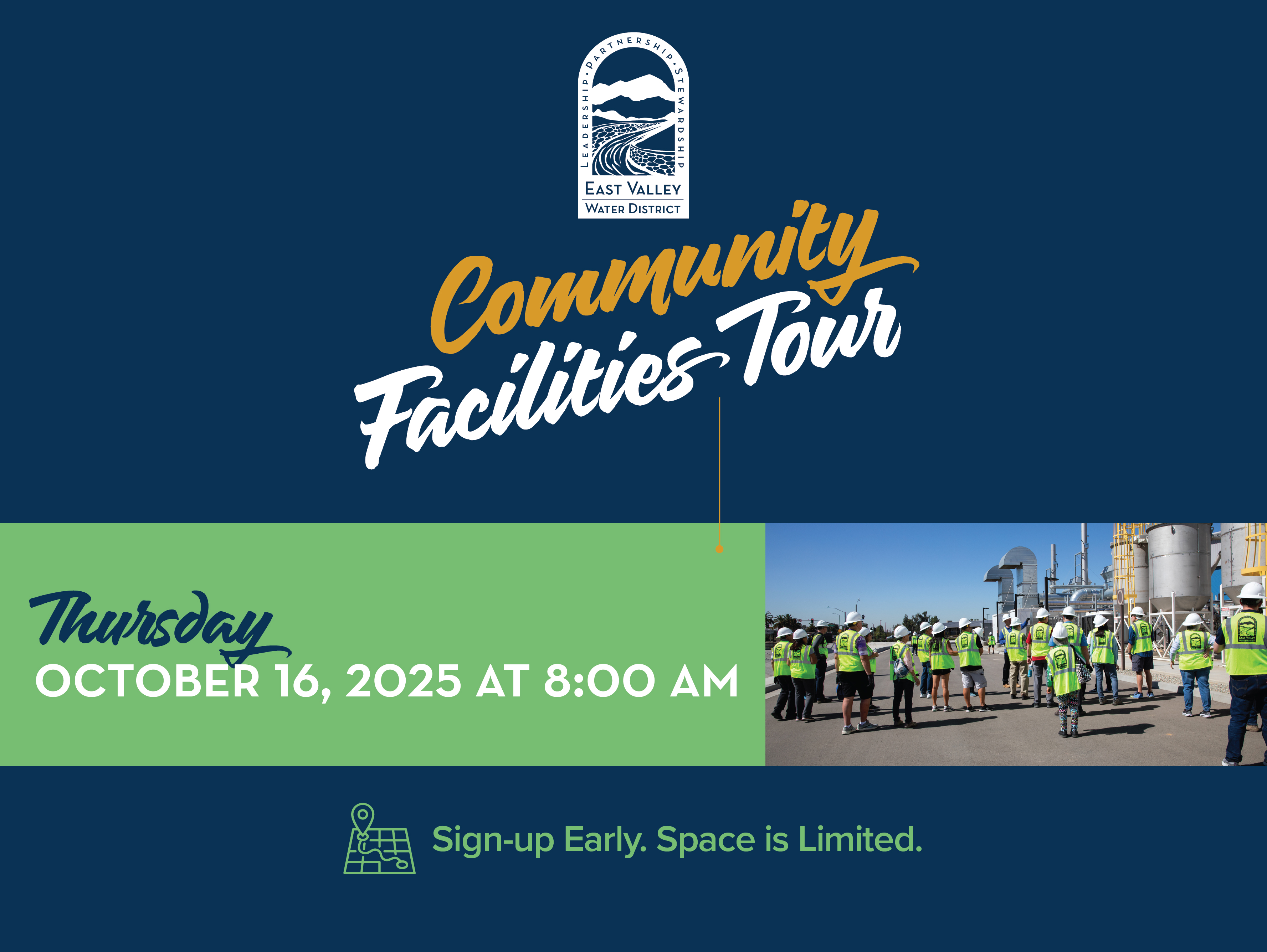 Facility Tour event flyer for Thursday, October 16, 2025